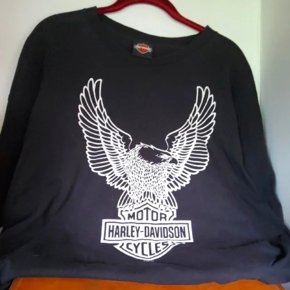 Harley-Davidson Black and White Eagle T-shirt 2XL - Picture 1 of 7